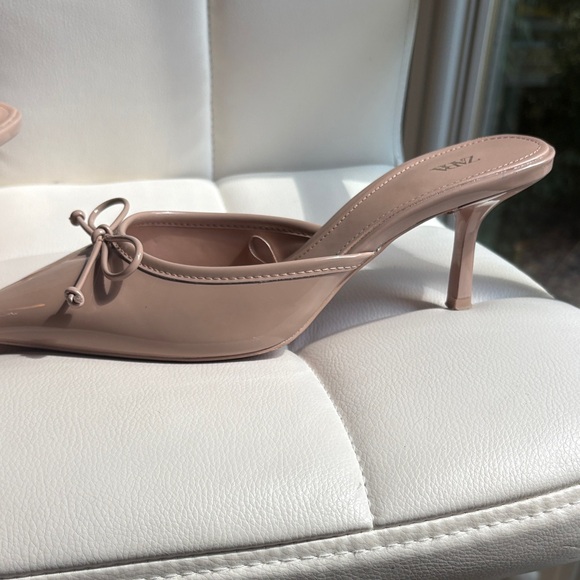 Zara Women's Nude Pointed-Toe Mules - Picture 4 of 15